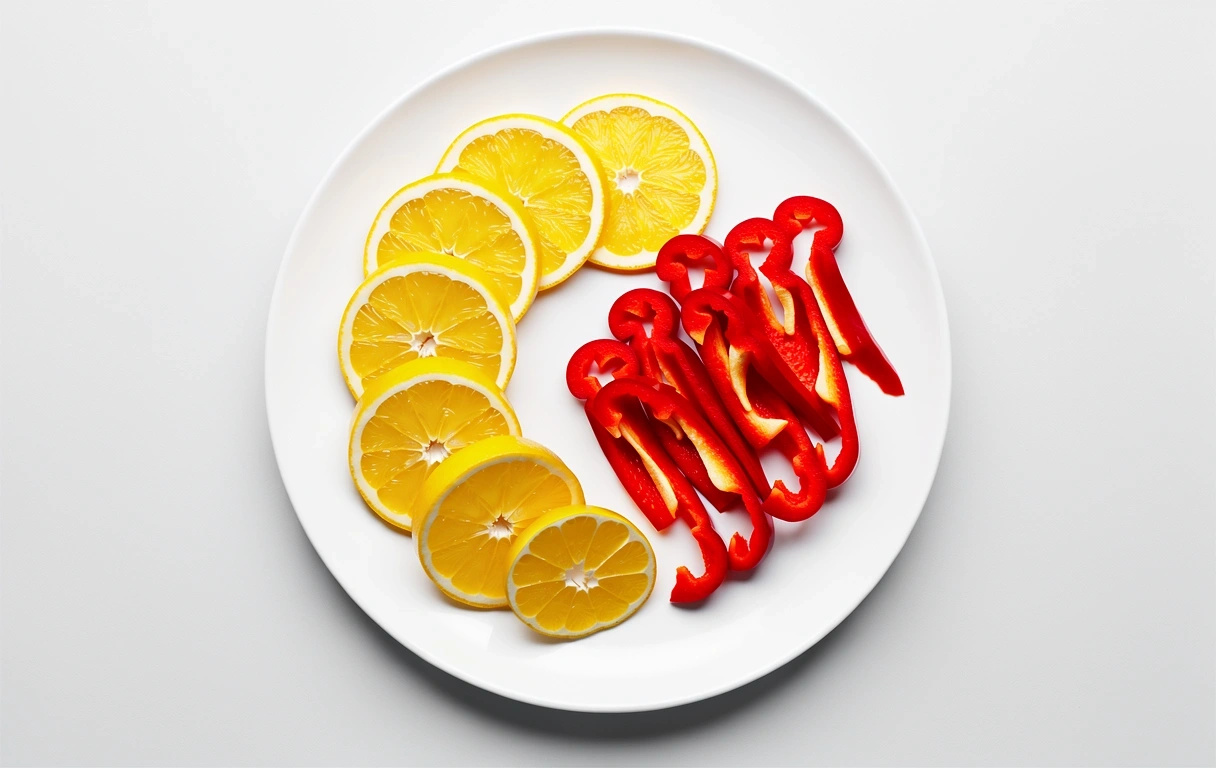 Frutas cítricas y pimientos